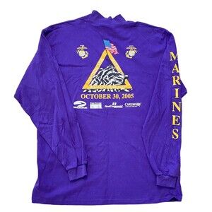Marine Corps Marathon Shirt 2002 Single Stitch Long Sleeve purple X-Large XL New